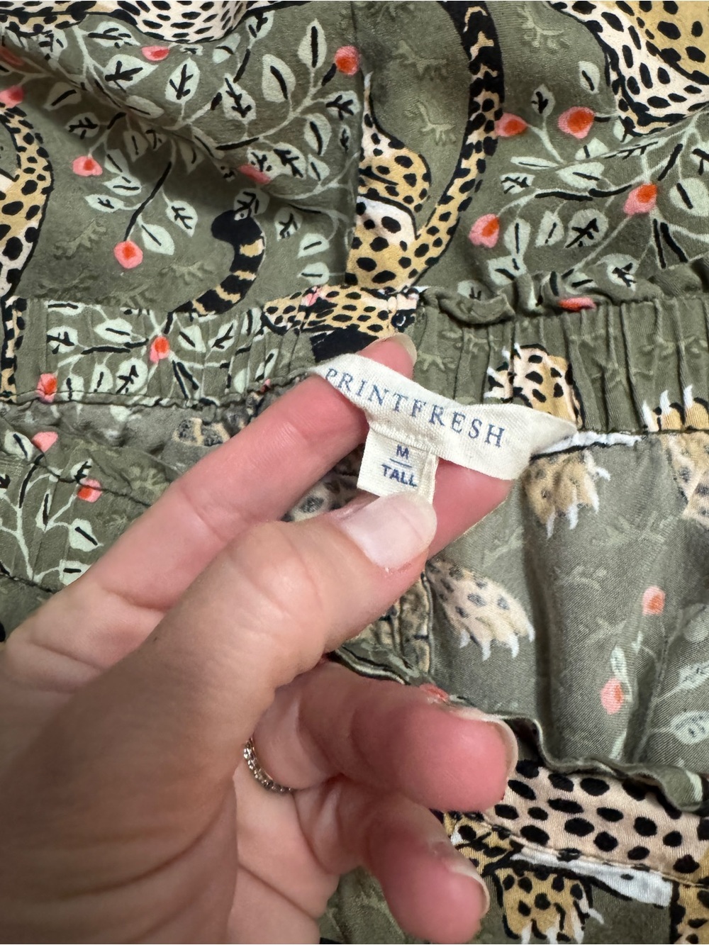 PRINTFRESH BAGHEERA CROPPED PAJAMA PANTS SZ M TALL - Picture 4 of 5